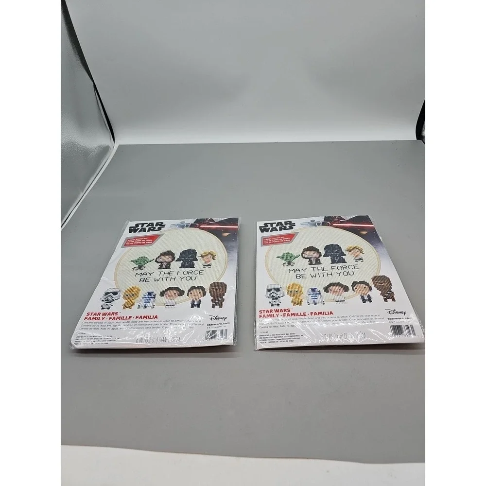 Dimensions Star Wars Family Counted Cross Stitch Hoop Kit Lot Of 2 New